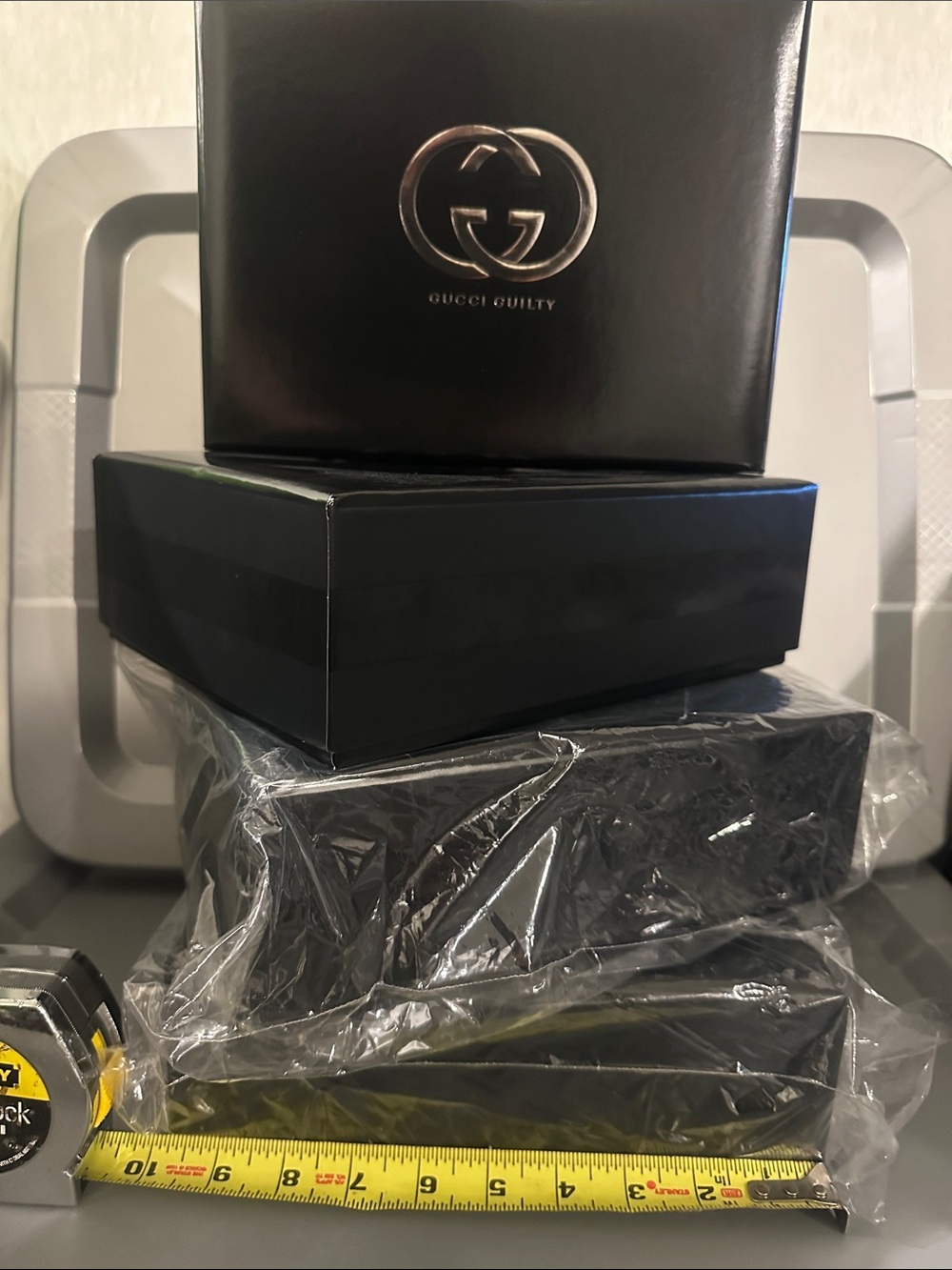 4 Gucci Black Cigar/belongings Boxes with Silver Logo